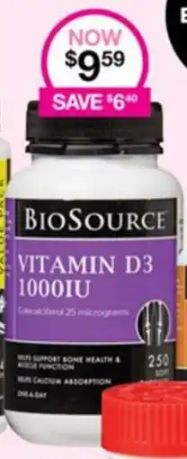 Priceline BIOSOURCE vitamin D3 1000IU offer