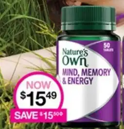 Priceline Nature's Own MIND, MEMORY & ENERGY offer