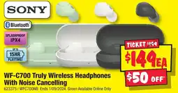 JB Hi-Fi WF-C700 Truly Wireless Headphones With Noise Cancelling offer