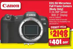 JB Hi-Fi EOS R8 Mirrorless Full Frame Camera Body Only offer