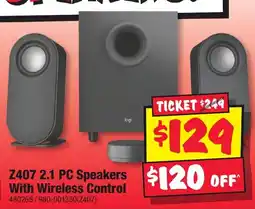 JB Hi-Fi Z407 2.1 PC Speakers With Wireless Control offer
