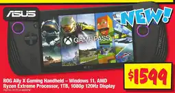 JB Hi-Fi ROG Ally X Gaming Handheld - Windows 11, AMD Ryzen Extreme Processor, 1TB, 1080p 120Hz Display offer