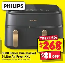 JB Hi-Fi 3000 Series Dual Basket 9 Litre Air Fryer XXL offer