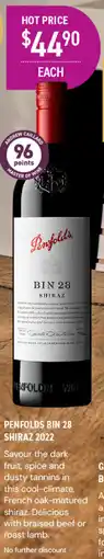 Dan Murphy's PENFOLDS BIN 28 SHIRAZ 2022 offer