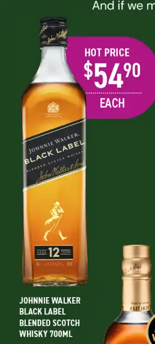 Dan Murphy's JOHNNIE WALKER BLACK LABEL BLENDED SCOTCH WHISKY 700ML offer