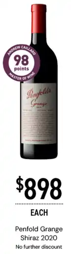 Dan Murphy's Penfold Grange Shiraz 2020 offer