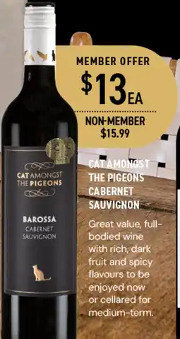 Dan Murphy's CATAMONGST THE PIGEONS CABERNET SAUVIGNON offer