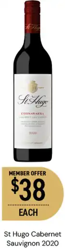 Dan Murphy's St Hugo Cabernet Sauvignon 2020 offer