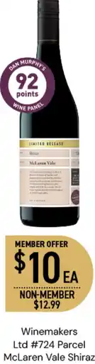 Dan Murphy's Winemakers Ltd #724 Parcel McLaren Vale Shiraz offer