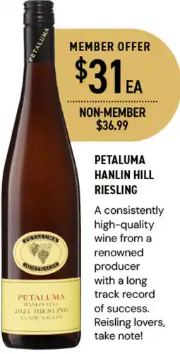 PETALUMA HANLIN HILL RIESLING
