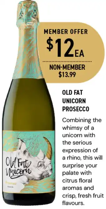 Dan Murphy's OLD FAT UNICORN PROSECCO offer