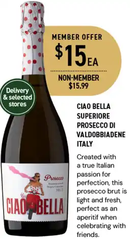 Dan Murphy's CIAO BELLA SUPERIORE PROSECCO DI VALDOBBIADENE ITALY offer