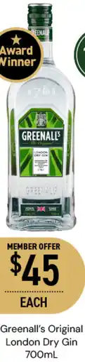 Dan Murphy's Greenall's Original London Dry Gin 700mL offer