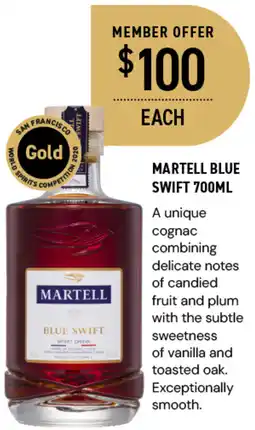 Dan Murphy's MARTELL BLUE SWIFT 700ML offer