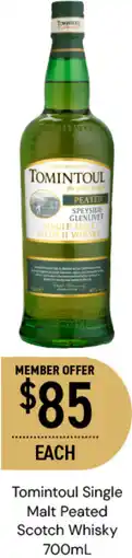 Dan Murphy's Tomintoul Single Malt Peated Scotch Whisky 700mL offer