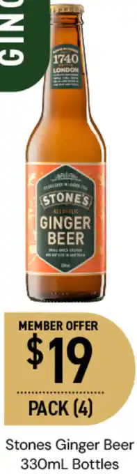 Dan Murphy's Stones Ginger Beer 330mL Bottles offer