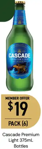 Dan Murphy's Cascade Premium Light 375mL Bottles offer