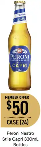 Dan Murphy's Peroni Nastro Stile Capri 330mL Bottles offer