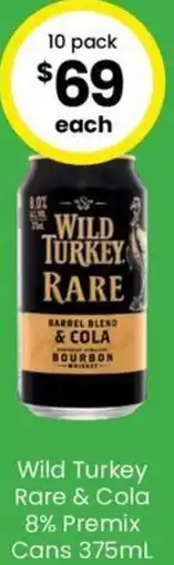 The Bottle O Wild Turkey Rare & Cola 8% Premix Cans 375mL offer