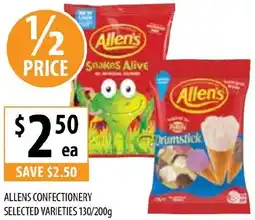 Supabarn ALLENS CONFECTIONERY SELECTED VARIETIES 130/200g offer