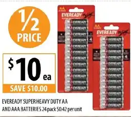 Supabarn EVEREADY SUPER HEAVY DUTY AA AND AAA BATTERIES 24 pack offer