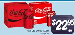 Farmer Jack's Coca-Cola Drinks 24x375ml offer