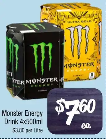 Farmer Jack's Monster Energy Drink 4x500ml offer