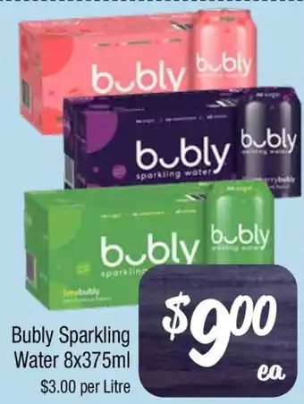 Farmer Jack's Bubly Sparkling Water 8x375ml offer