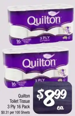 Farmer Jack's Quilton Toilet Tissue 3 Ply 16 Pack offer