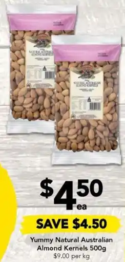 Drakes Yummy Natural Australian Almond Kernels 500g offer
