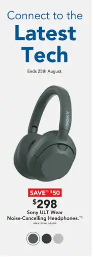 Harvey Norman Sony ULT Wear Noise-Cancelling Headphones offer