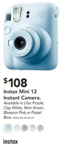 Harvey Norman Instax Mini 12 Instant Camera offer
