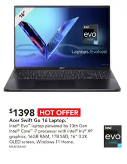 Harvey Norman Acer Swift Go 16 Laptop offer