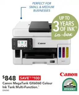 Harvey Norman Canon MegaTank GX6060 Colour Ink Tank Multi-Function offer