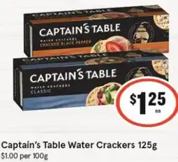 IGA Captain's Table Water Crackers 125g offer