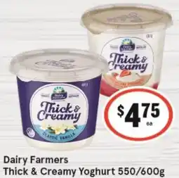 IGA Dairy Farmers Thick & Creamy Yoghurt 550/600g offer