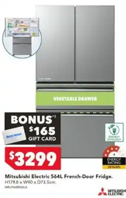 Harvey Norman Mitsubishi Electric 564L French-Door Fridge offer