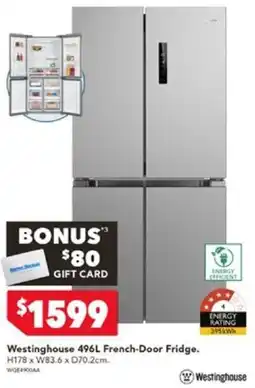 Harvey Norman Westinghouse 496L French-Door Fridge. offer