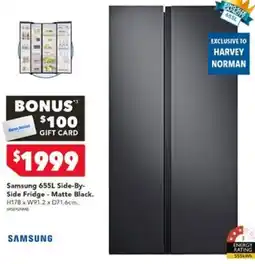 Harvey Norman Samsung 655L Side-By- Side Fridge - Matte Black offer
