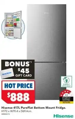 Harvey Norman Hisense 417L PureFlat Bottom Mount Fridge offer