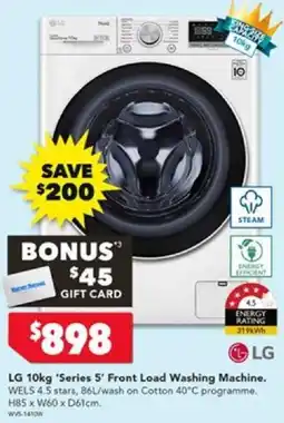 Harvey Norman LG 10kg 'Series 5' Front Load Washing Machine offer