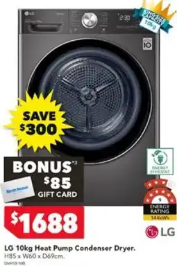 Harvey Norman LG 10kg Heat Pump Condenser Dryer offer