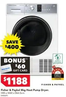 Harvey Norman Fisher & Paykel 8kg Heat Pump Dryer offer