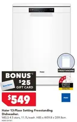 Haier 13-Place Setting Freestanding Dishwasher