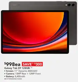Harvey Norman Galaxy Tab S9 128GB offer