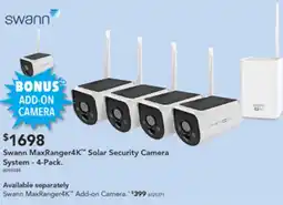 Harvey Norman Swann MaxRanger4K Solar Security Camera System - 4-Pack offer