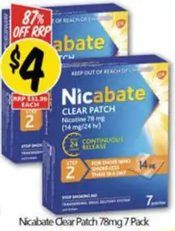 NQR Nicabate Clear Patch 78mg 7 Pack offer