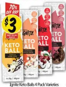 Ignite Keto Balls 4 Pack Varieties