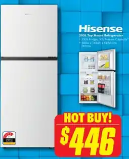 The Good Guys Hisense 205L Top Mount Refrigerator offer