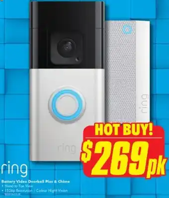 The Good Guys Battery Video Doorbell Plus & Chime offer